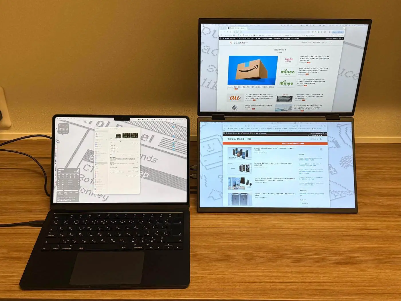 レビュー】3万円台で購入可能なMinisforumの2画面モバイルディスプレイ 