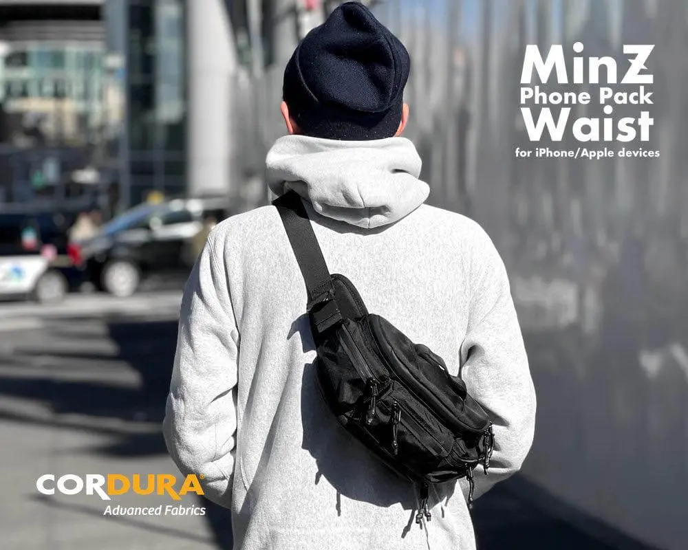 Appleデバイス専用の2Wayスタイリングバッグ｢MinZ Phone Pack Waist