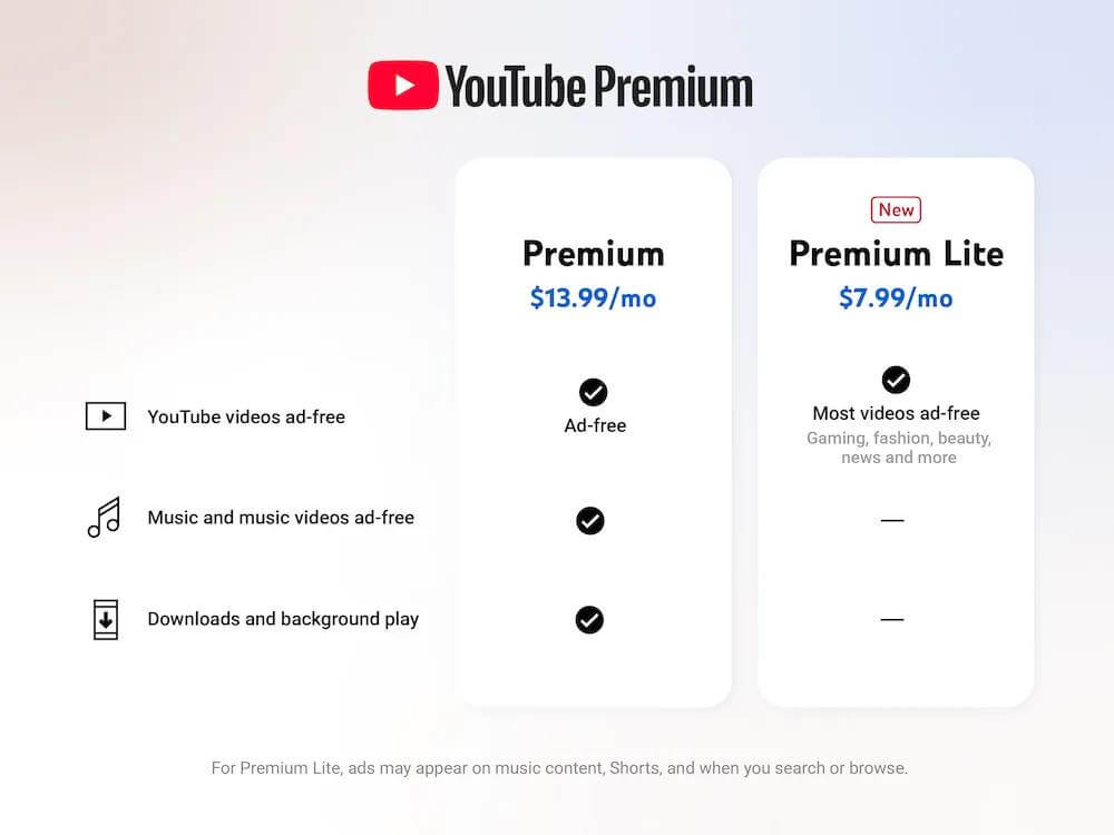 YouTube、｢Premium Lite｣プランのテストを米国にも拡大 ｰ 将来的に他の国にも拡大へ