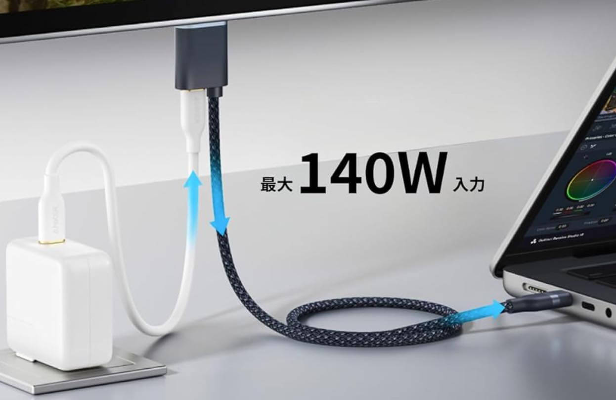 Anker、1本で画面出力と機器への充電の両方に対応したUSB-C – HDMI ケーブルを発売