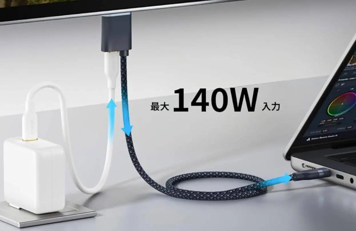 Anker、1本で画面出力と機器への充電の両方に対応したUSB-C