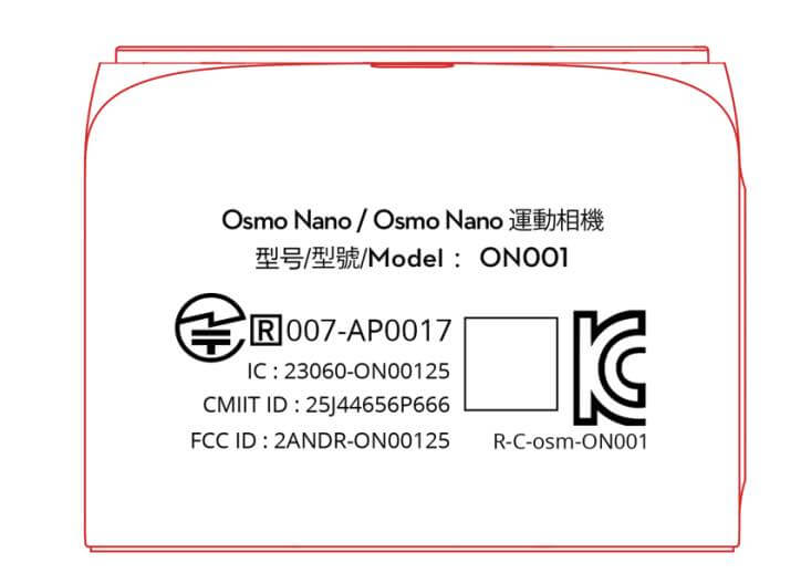 DJIの小型新型アクションカメラ｢DJI Osmo Nano｣がFCCの認証を取得