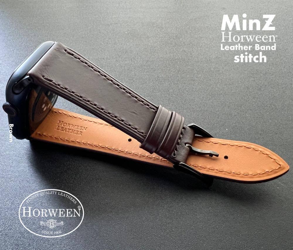 ホーウィン社の高級レザー採用のApple Watchバンド「MinZ Horween Leather Band Stitch」発売|自社生産で低価格化などを実現