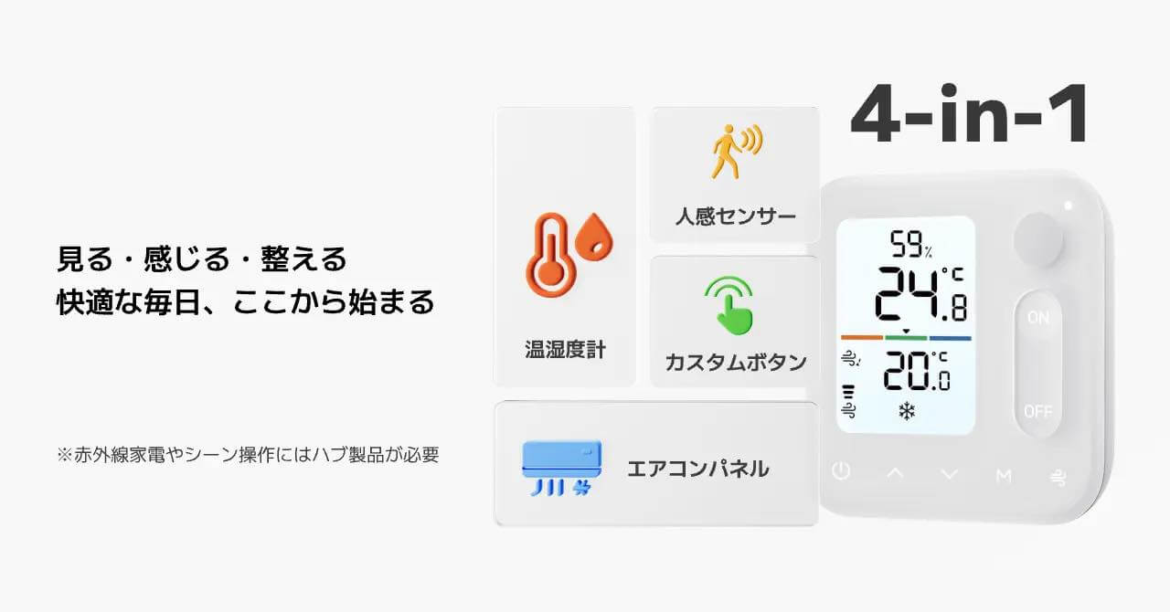 SwitchBot、温湿度の可視化と直感的な操作性を兼ね備えた新製品「SwitchBot 温湿度管理パネル」を発表