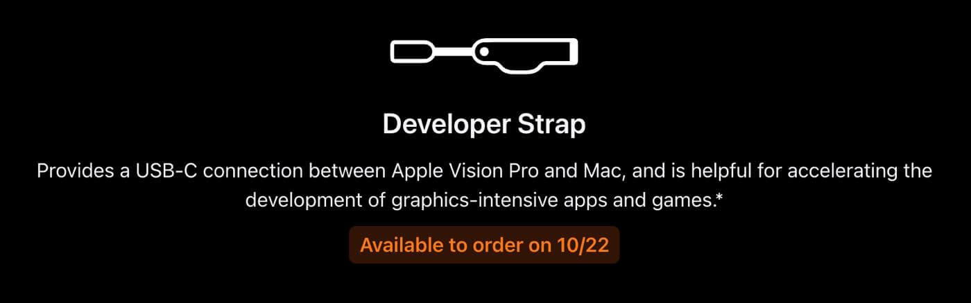 Apple、M5搭載新型「Vision Pro」の発売に合わせて開発者向けのUSB-C接続アダプタ「Developer Strap」も新モデルを用意