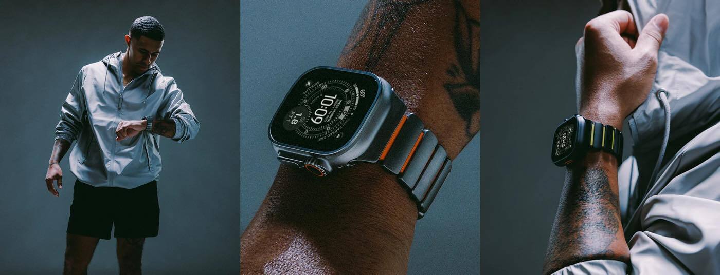 Nomad、Apple Watch向けの新バンド「Stratos Band」を発表|チタンとFKMを組み合わせたハイブリッド仕様