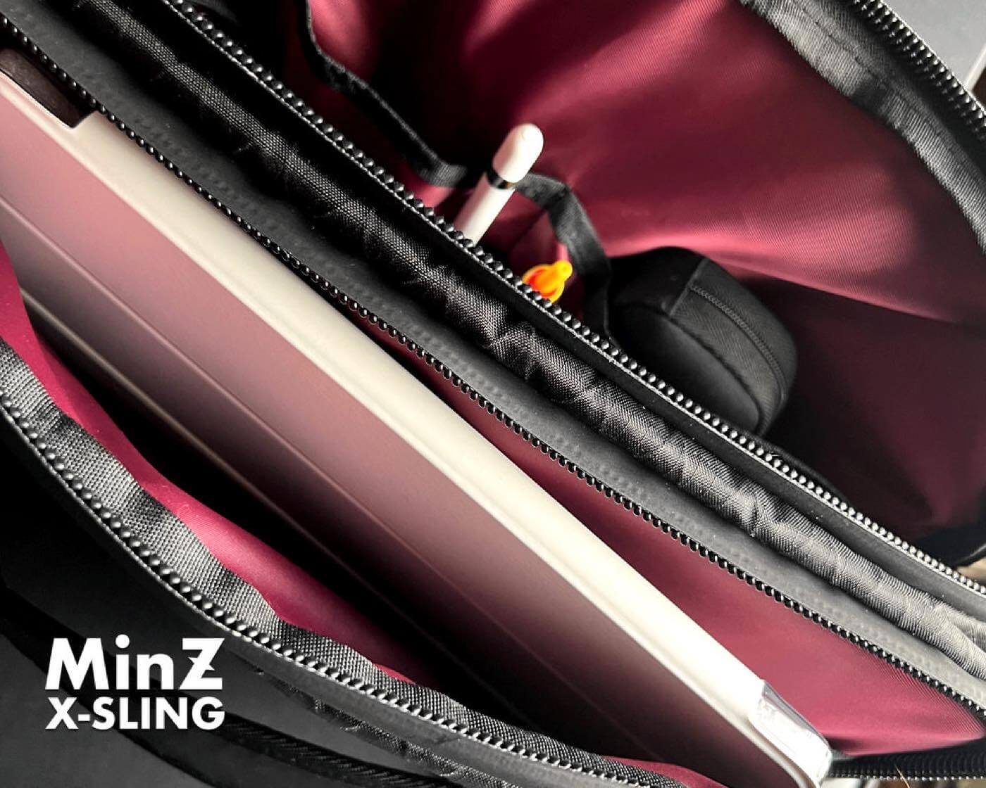 ｢MacBook Air 13インチ｣と｢iPad Air/Pro 13 インチ｣ユーザー向けに作られた専用スリングバッグ『MinZ X – SLING』発売