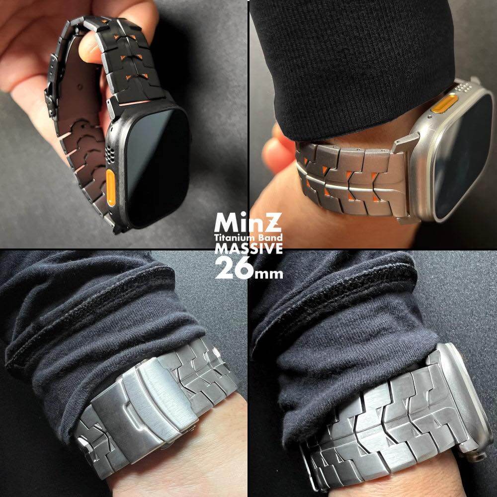 ワイド幅 (26mm)で高硬度な表面加工が施されたApple Watch Ultra専用バンド『MinZ Titanium Band MASSIVE 26mm』発売