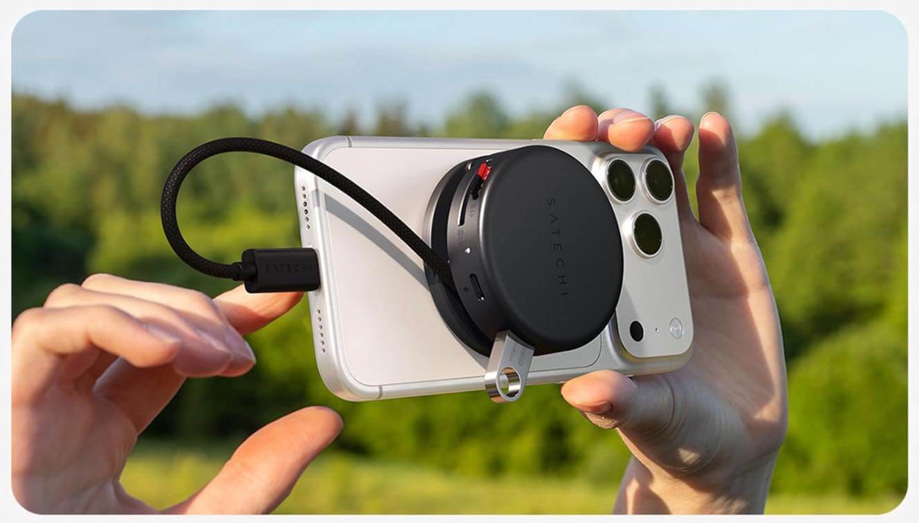Satechi、iPhoneやPCに取付可能な7 in 1ハブ「SATECHI OntheGo 7-in-1 磁気USB-Cハブ」を発売