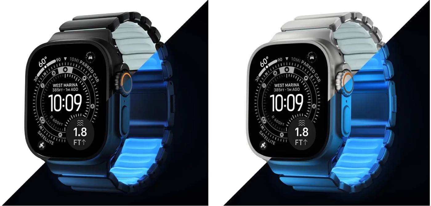 NOMADのApple Watch用バンド『STRATOS BAND』に限定カラーの「ICY BLUE GLOW」が登場