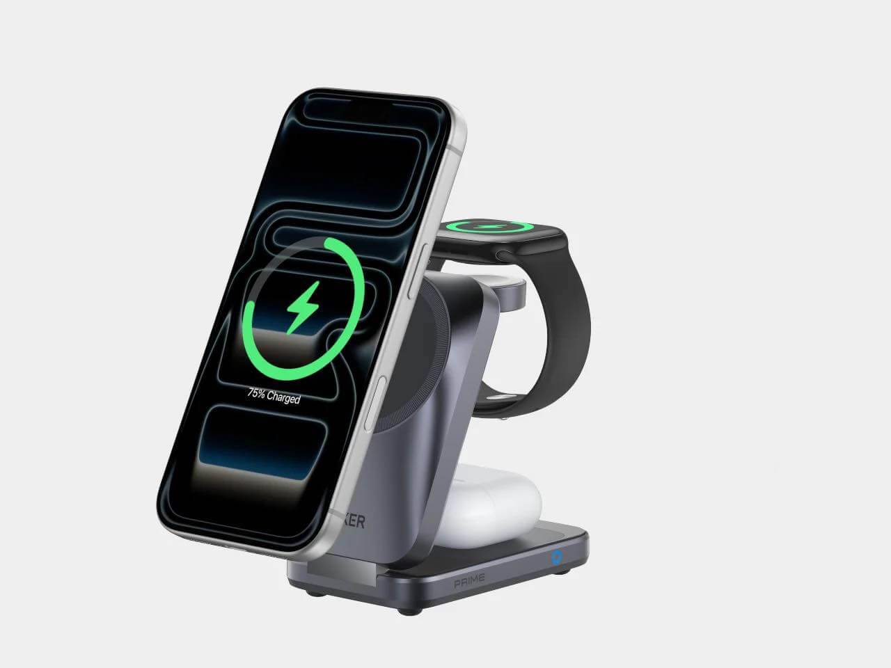 Anker、折りたたみ式&冷却システム内蔵の3 in 1充電器｢Anker Prime Wireless Charging Station (3-in-1, MagGo, AirCool, Foldable)｣を発表