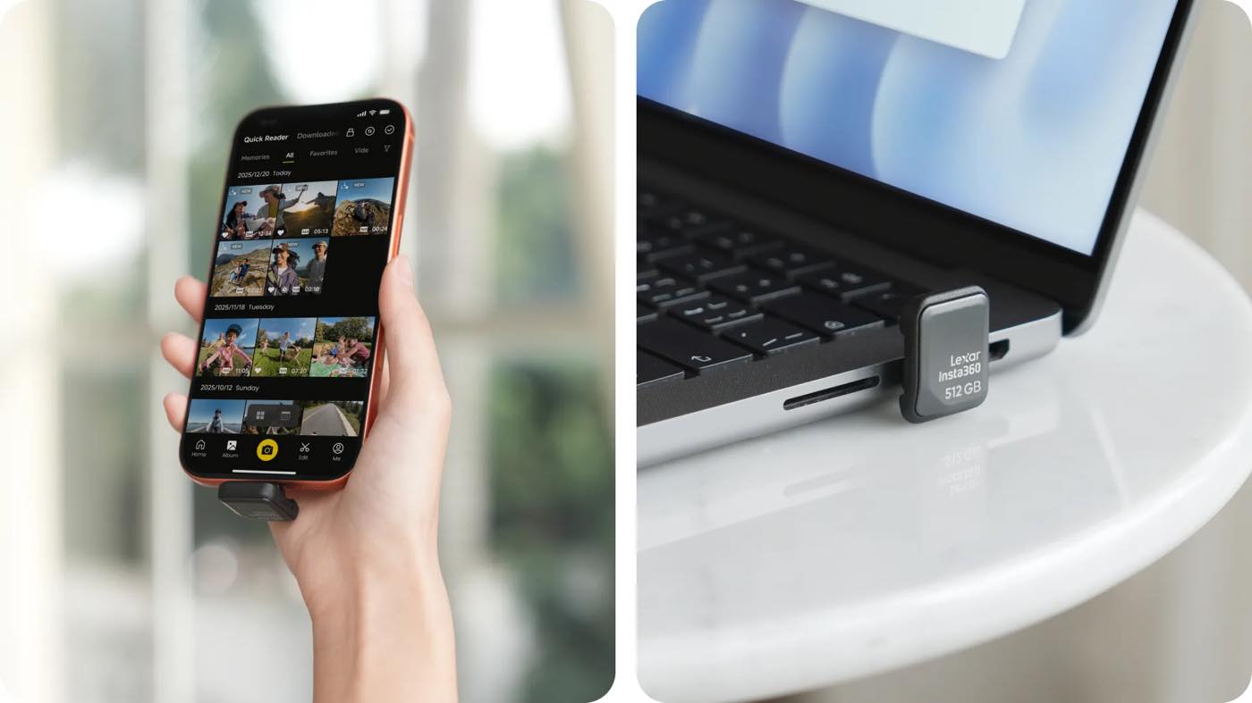 Insta360、｢X5｣や｢Ace Pro 2｣向けの新アクセサリ｢クイックリーダー 512GB ポータブルSSD｣を発売