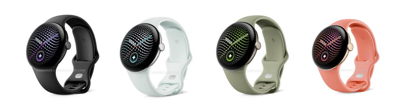 「Pixel Watch 5」の各カラーモデルの公式プレスレンダリング画像が流出