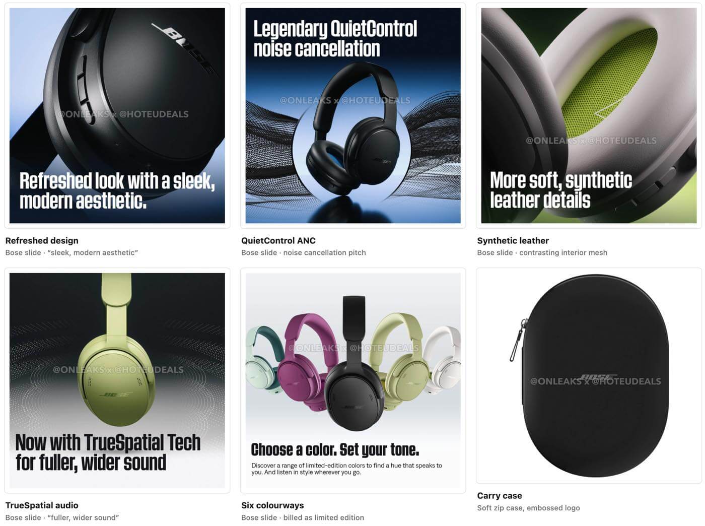 「Bose QuietComfort Headphones」の第2世代モデルのレンダリング画像やPR画像が流出 ー まもなく発表か