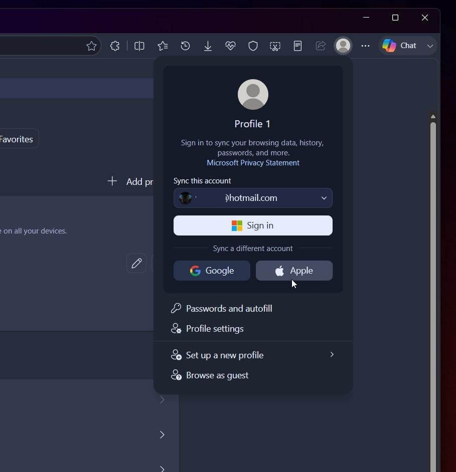 「Microsoft Edge」、Appleアカウントでのサインインをテスト中