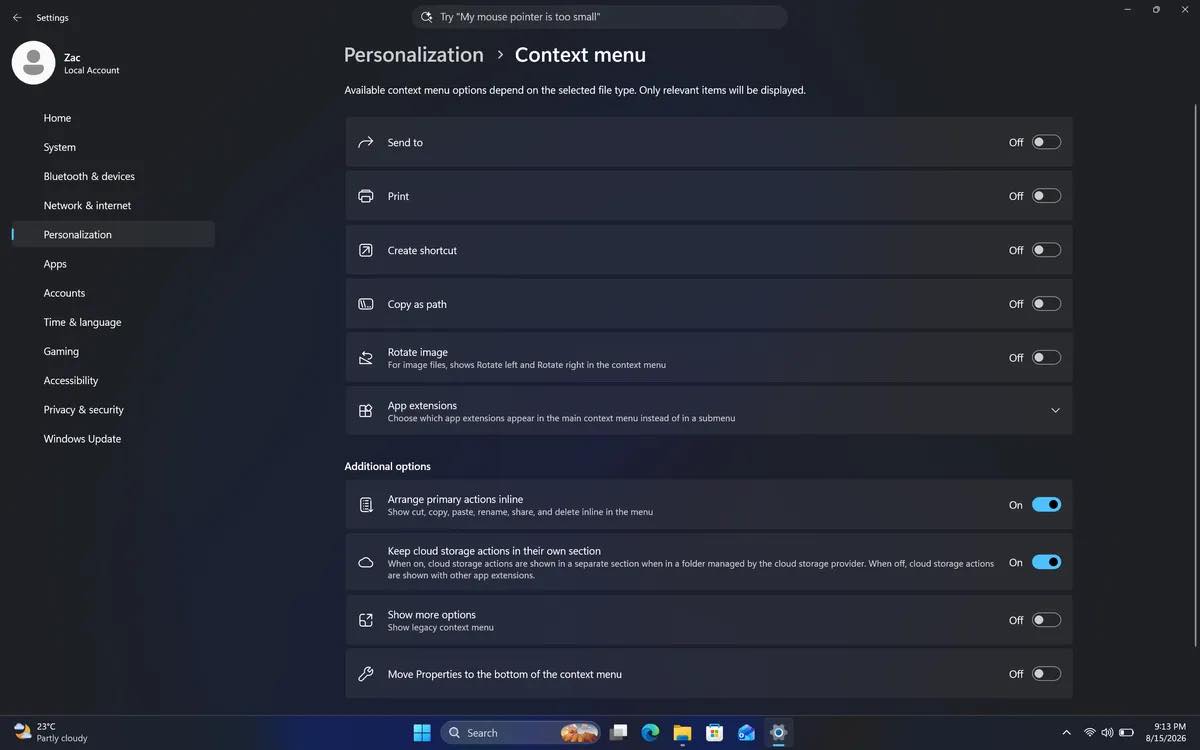 Microsoft、「Windows 11」の右クリックメニュー (コンテキストメニュー) のカスタマイズ機能を準備中 ー その内容が明らかに