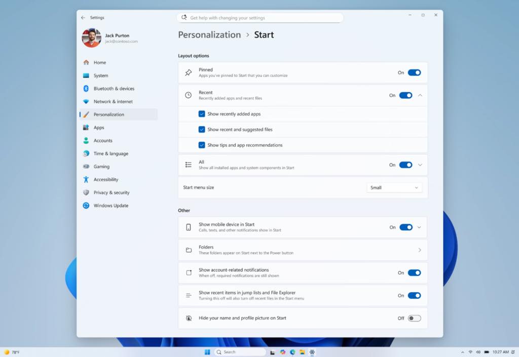 ｢Windows 11｣のタスクバーとスタートメニューの大規模アップデートはまもなく正式に提供開始へ