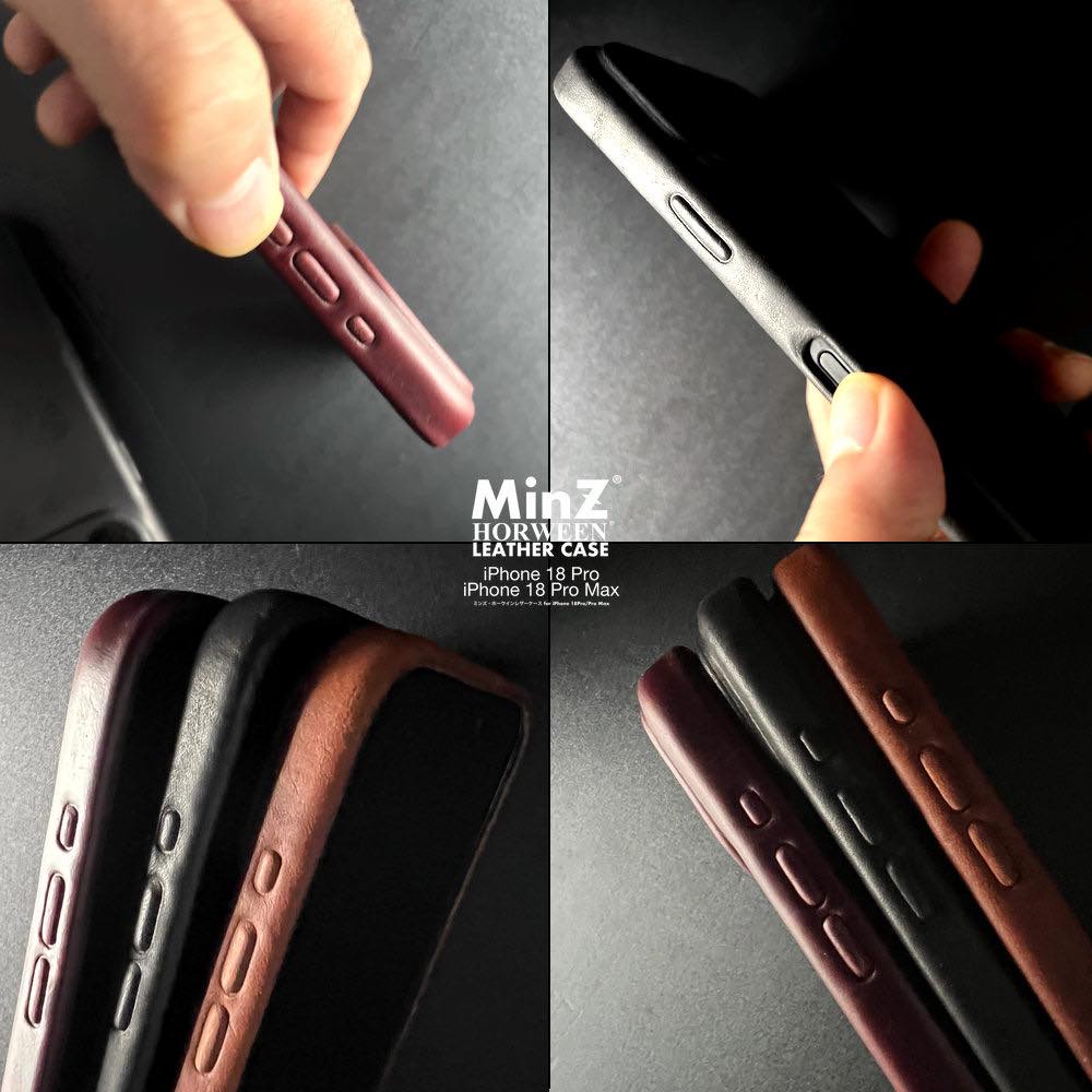 「iPhone 18 Pro」のカメラレンズ周りもカバーする専用高品質レザーケース「MinZ HORWEEN LEATHER CASE」が登場