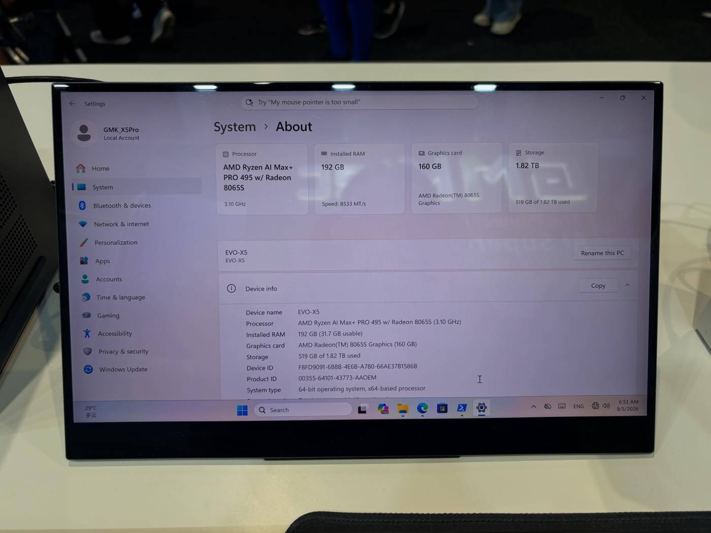 GMKtec、Ryzen AI Max+ PRO 495と最大192GBメモリを搭載した｢EVO-X5 Pro｣を発表 ｰ 最大300BのLLMをローカル環境で推論処理可能