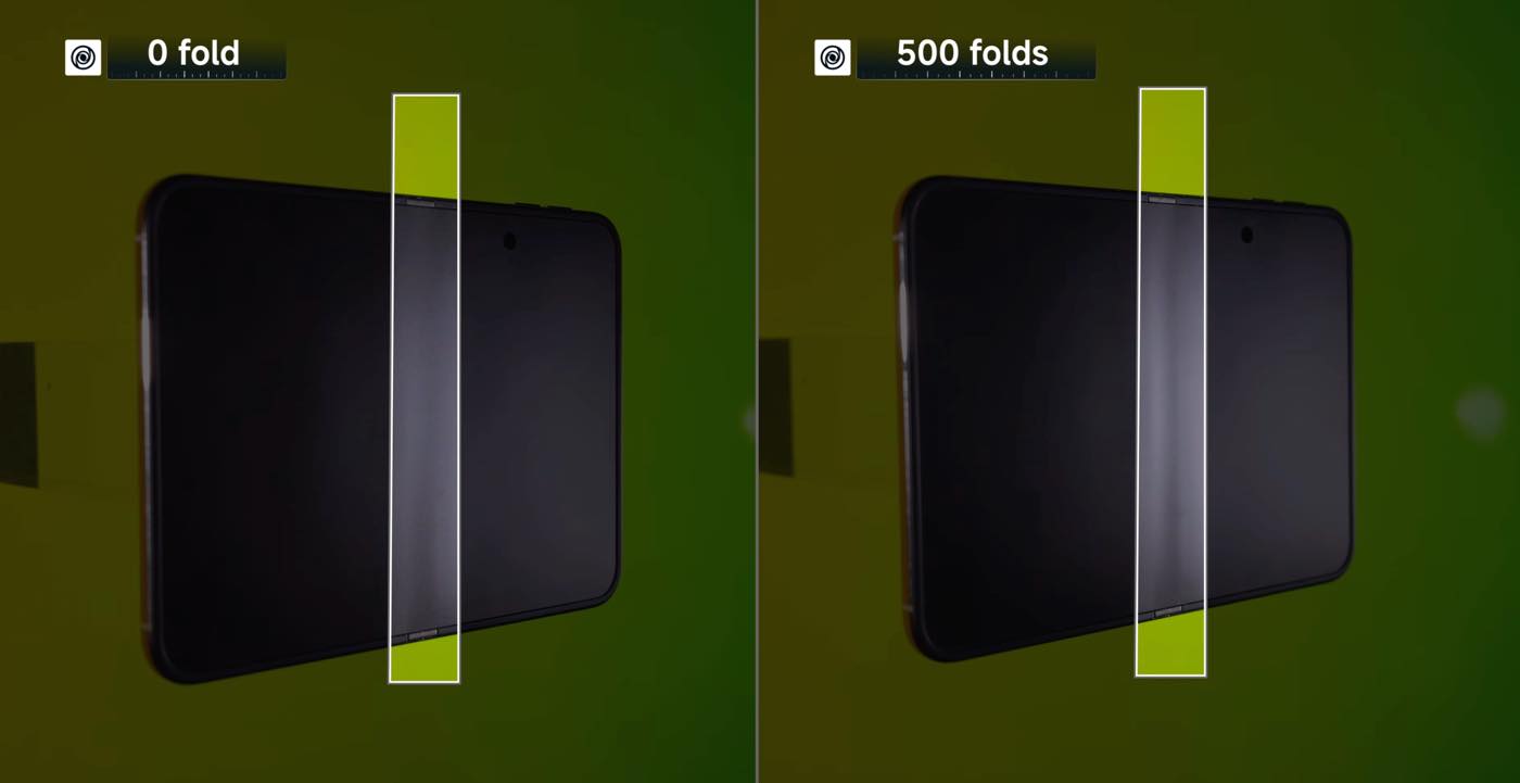 「iPhone Duo」を手動で500回、機械で11,000回開閉した後の折り目は??